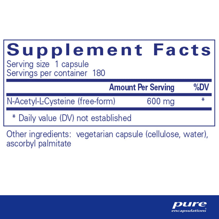 NAC (N-Acetyl-l-Cysteine) 600 mg. 180's