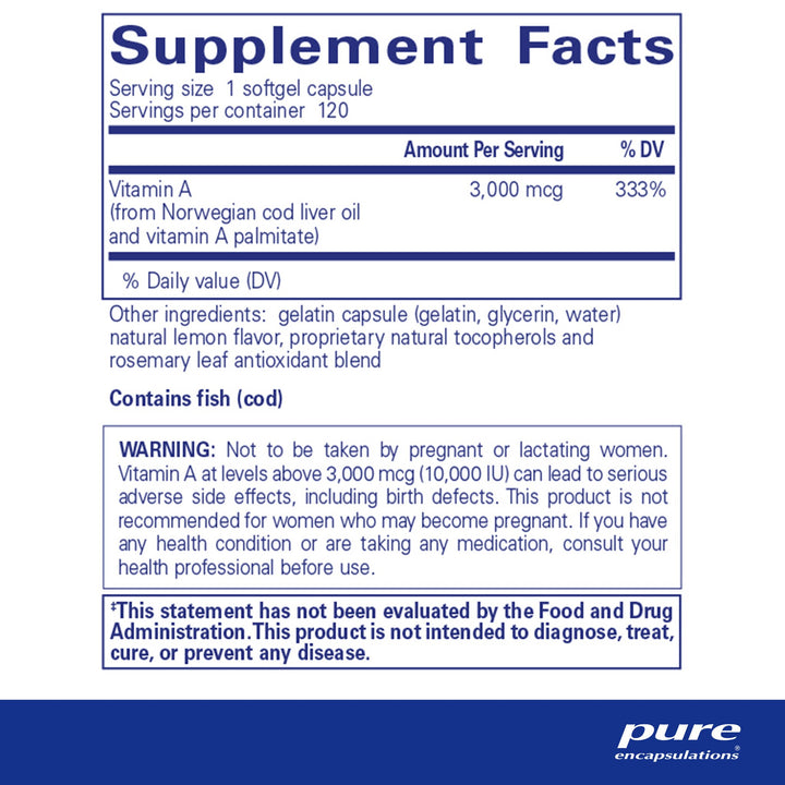 Vitamin A 3,000 mcg (10,000 IU)