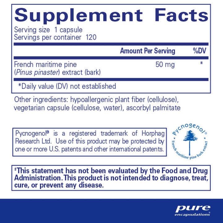 Pycnogenol® 50 mg. 120's