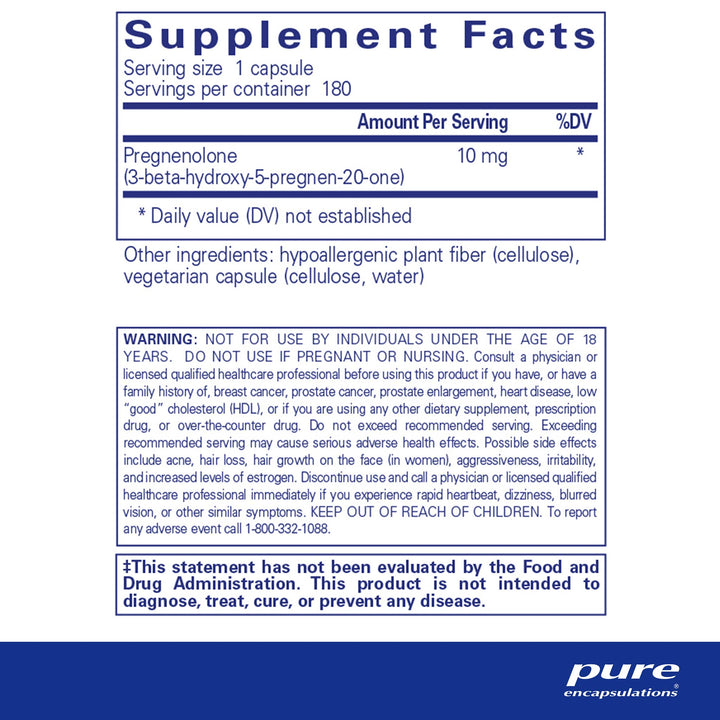 Pregnenolone 10 mg. 180's