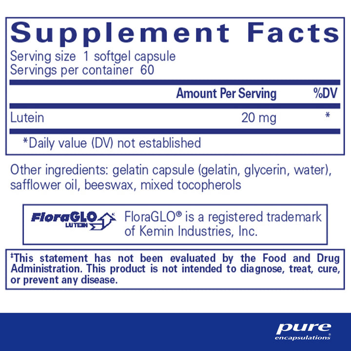 Lutein 20 mg. 60's