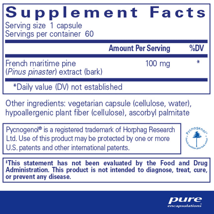 Pycnogenol® 100 mg. 60's