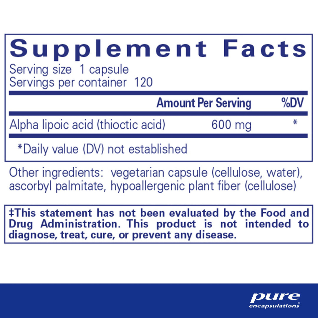 Alpha Lipoic Acid 600 mg. 120's