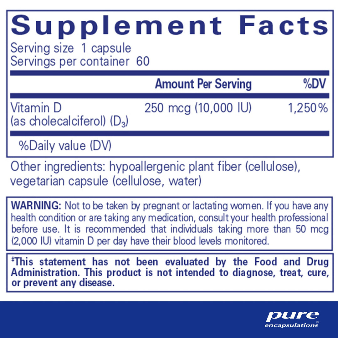Vitamin D3 250 mcg (10,000 IU) 60's