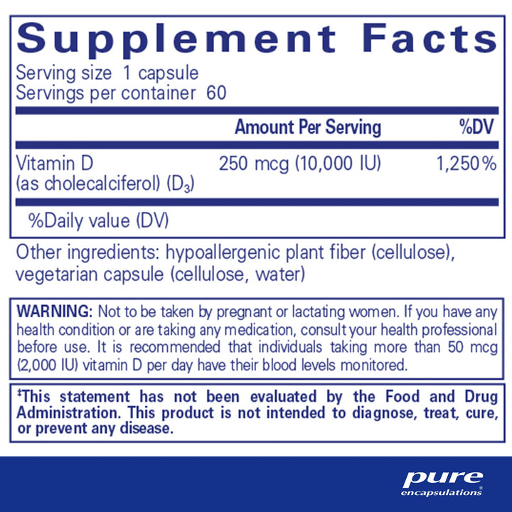 Vitamin D3 250 mcg (10,000 IU) 60's
