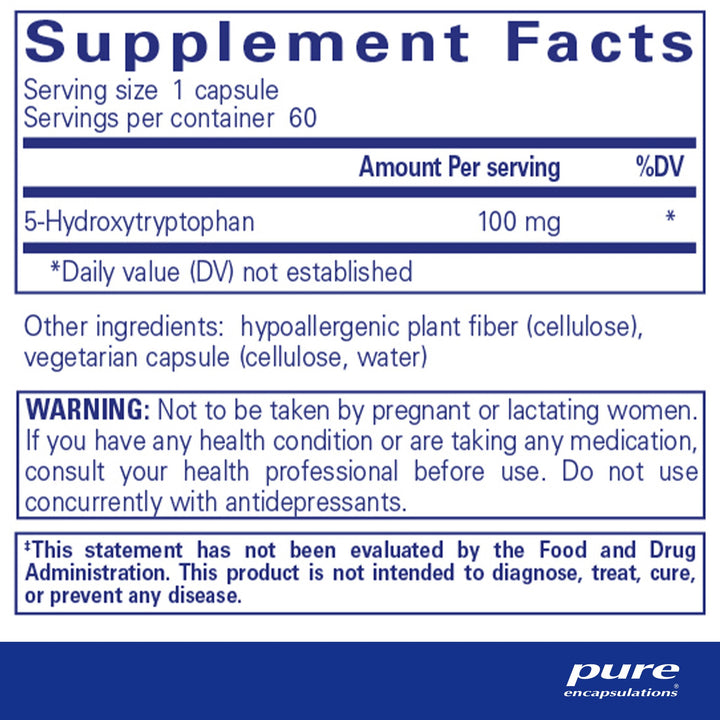 5-HTP (5-Hydroxytryptophan) 100 mg. 60's