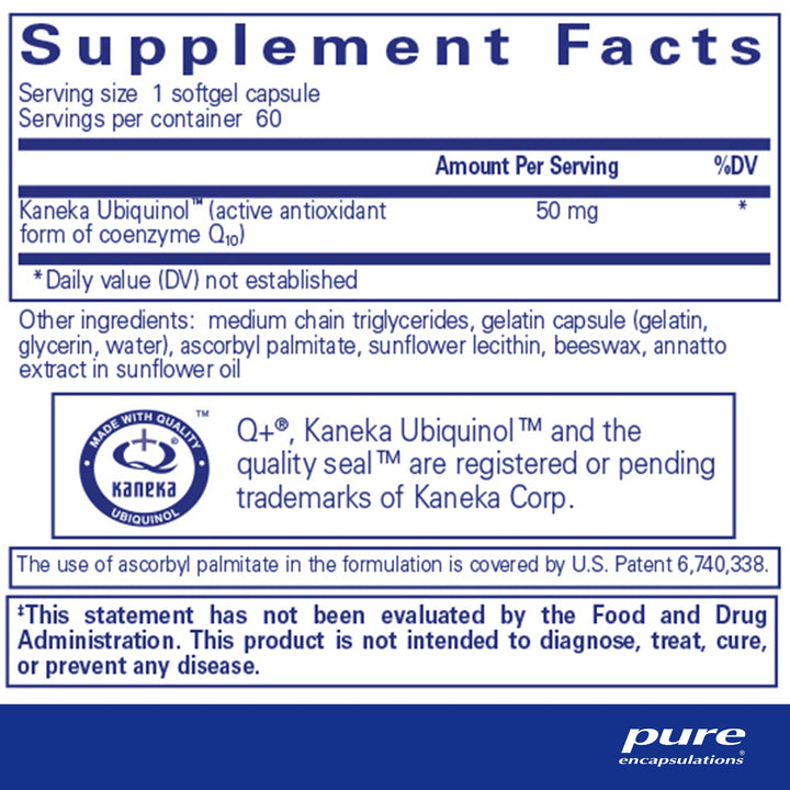 Ubiquinol-QH 50 mg 60's