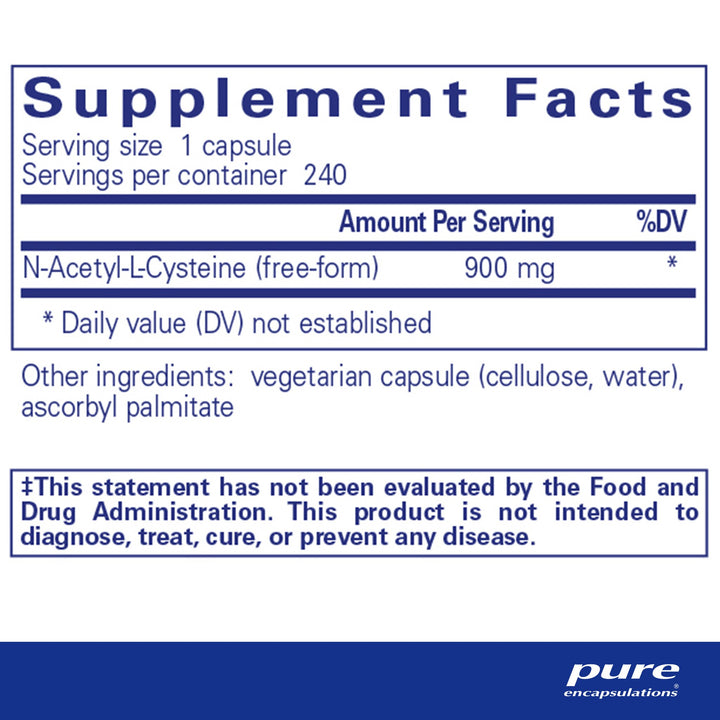 NAC (N-Acetyl-l-Cysteine) 900 mg. 240's