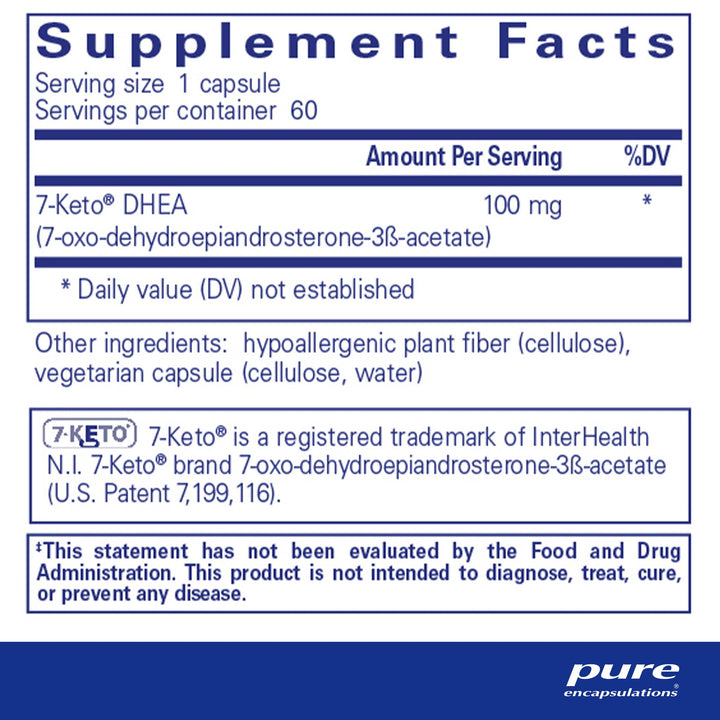 7-KETO DHEA 100 mg. 60's