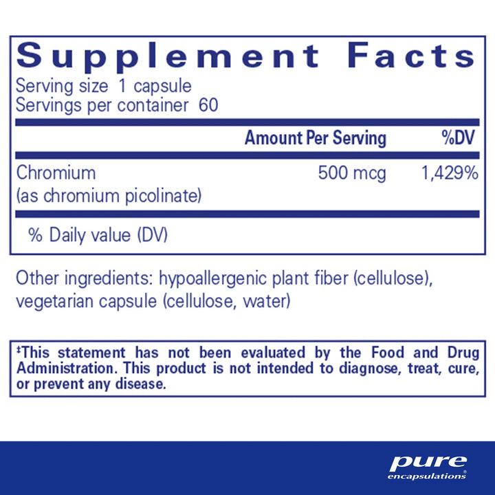 Chromium (picolinate) 500 mcg. 60's