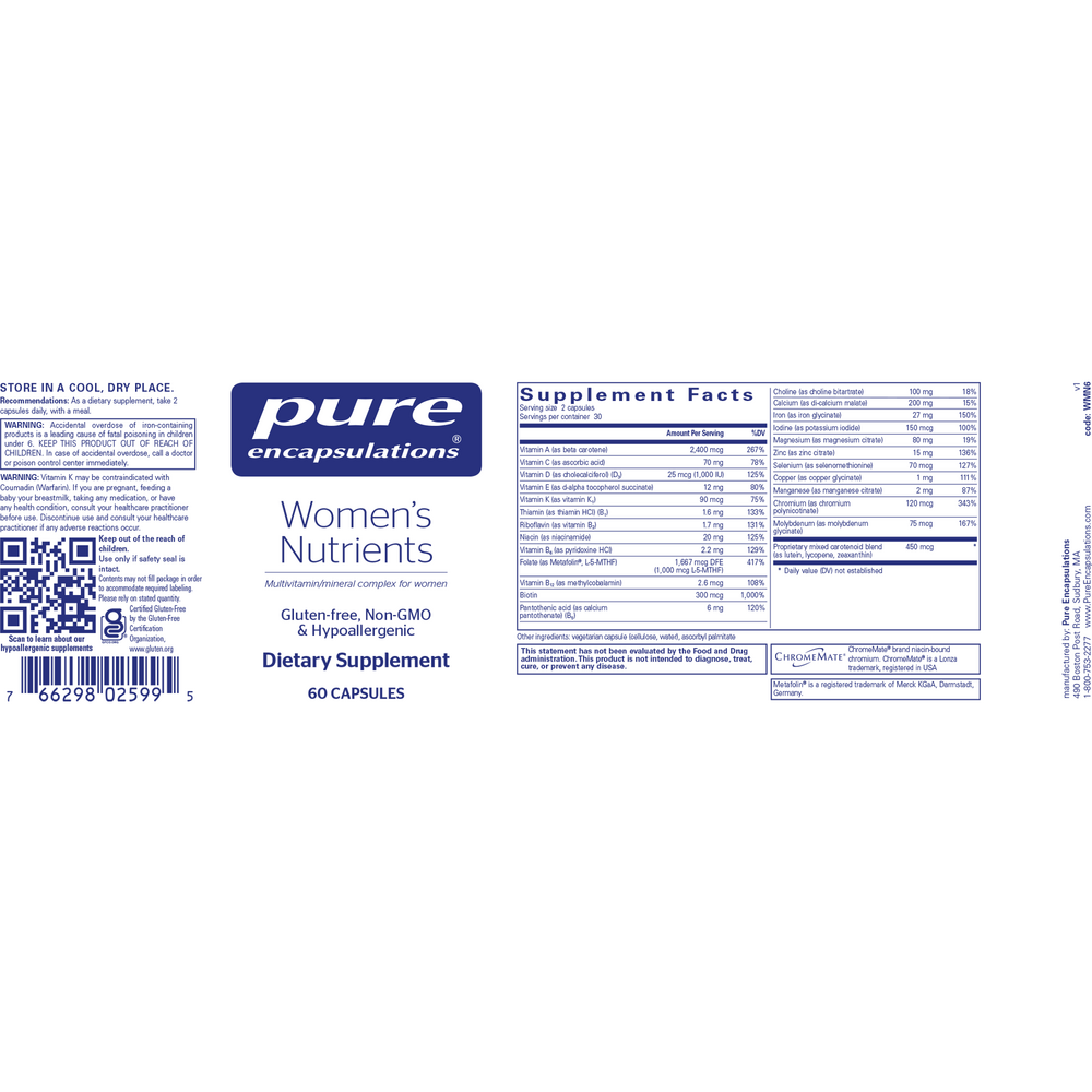 PreNatal Nutrients 60's