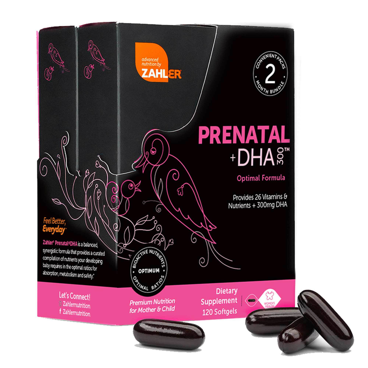 Advanced Nutrition by Zahler Prenatal +DHA 300™ Kosher (1 month supply, 60 caps)